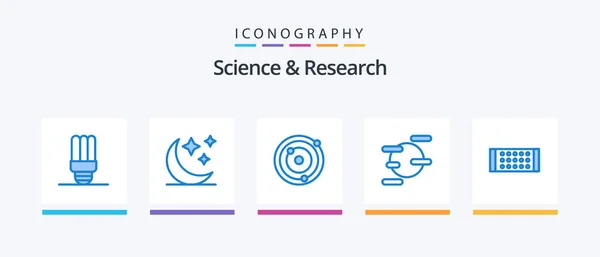 Science Blue Icon Pack Including Planets Strip Lamp Creative Icons — Vettoriale Stock