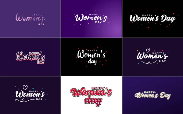 International Women Day Lettering Love Shape Suitable Use Cards Invitations — Archivo Imágenes Vectoriales