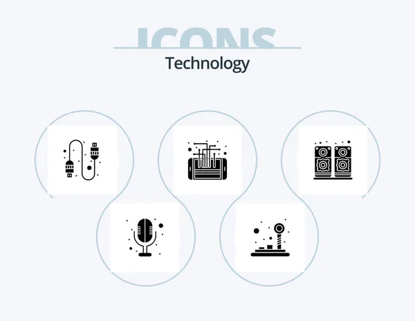 Technology Glyph Icon Pack Icon Design Speaker Music Connection Smart — Stockový vektor