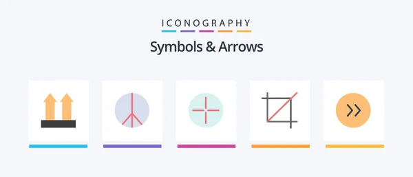 Symbols Arrows Flat Icon Pack Including Circle Beliefs Arrows Symbols — 图库矢量图片
