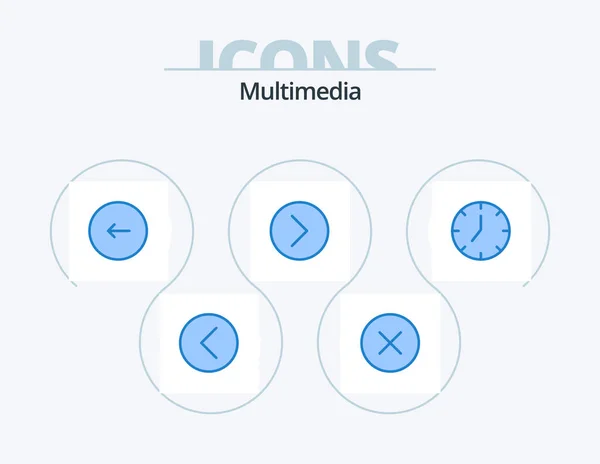 Мультимедийный Дизайн Blue Icon Pack Мультимедиа Сми Мультимедиа Следующий Играть — стоковый вектор