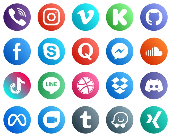 Unique Social Media Icons Question Chat Kickstarter Skype Icons Creative — Stockvector
