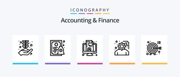 Accounting Finance Line Icon Pack Including Book Mathematics Service Planning — Stok Vektör