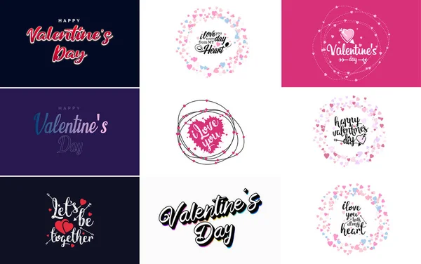 Happy Valentine Day Greeting Background Papercut Realistic Style Paper Clouds — Stockvector