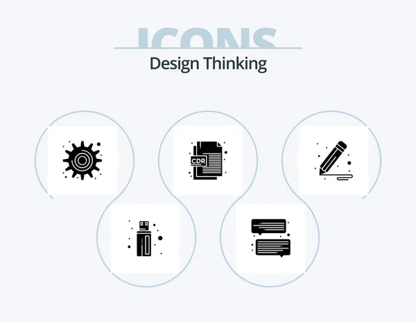 Design Thinking Glyph Icon Pack Icon Design Design Settings Brush — Vettoriale Stock
