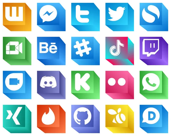 Modern Social Media Icons Icons Pack Twitch China Video Video — Stockvector