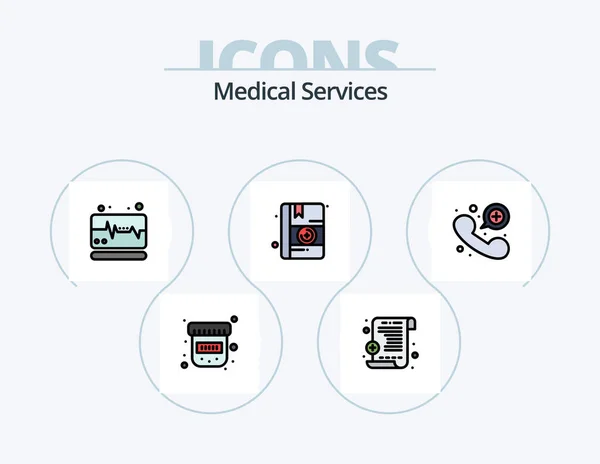 Медичні Послуги Лінія Заповнений Icon Pack Icon Design Медичний Серце — стоковий вектор