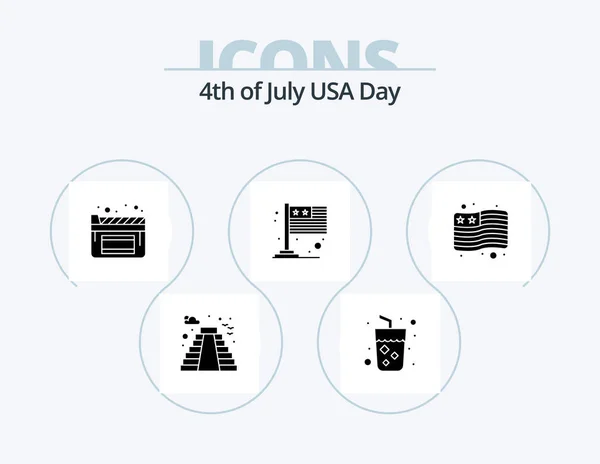 Usa Glyph Icon Pack Icon Design Usa Country Cinema Usa — Archivo Imágenes Vectoriales