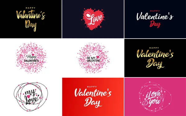 Love Word Art Design Heart Shaped Background Bokeh Effect — Stockvektor