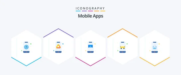 Mobile Apps Flat Icon Pack Including Message Transport App Online — Vector de stock