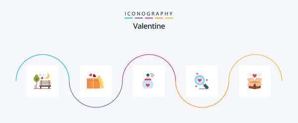 Valentine Flat Icon Pack Including Perfume Day Love Valentines Wedding — Wektor stockowy