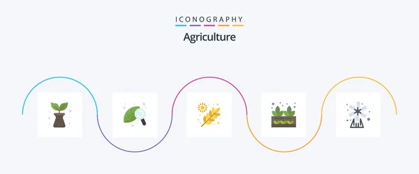 Agriculture Flat Icon Pack Including Garden Agriculture Farming Plant Grower — Stockvektor
