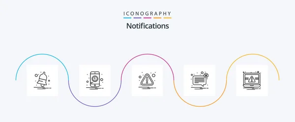 Notifications Line Icon Pack Including Essentials Message Alert Mail Alert — Wektor stockowy