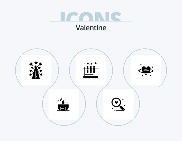 Valentine Glyph Icon Pack Icon Design Love Day Love Valentines — 图库矢量图片