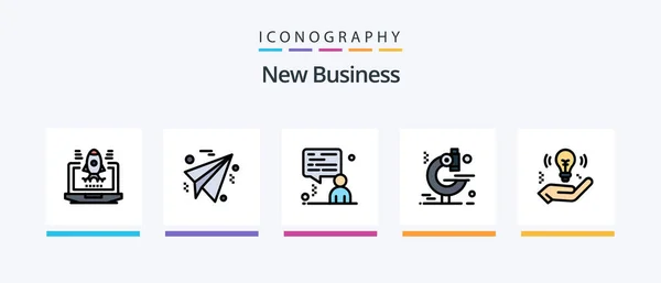 New Business Line Filled Icon Pack Including Award Доллар Время — стоковый вектор