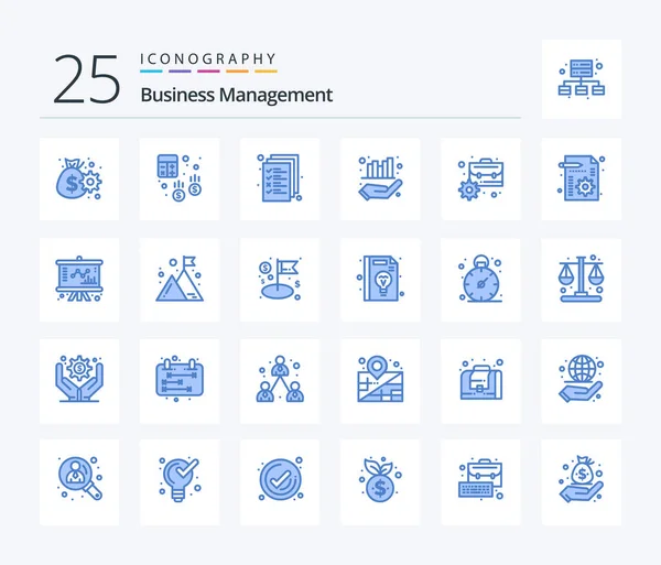 Business Management Blue Color Icon Pack Including Briefcase Graph Finance — Vector de stock