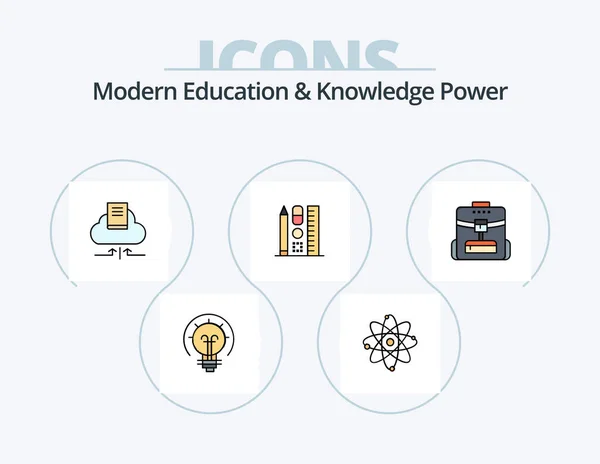 Modern Education Knowledge Power Line Filled Icon Pack Icon Design — Stok Vektör