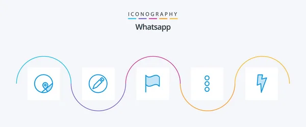 Whatsapp Blue Icon Pack Including Flag Basic — Διανυσματικό Αρχείο