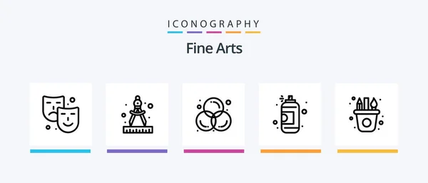 Fine Arts Line Icon Pack Including Art Write Art Creative — Stockový vektor
