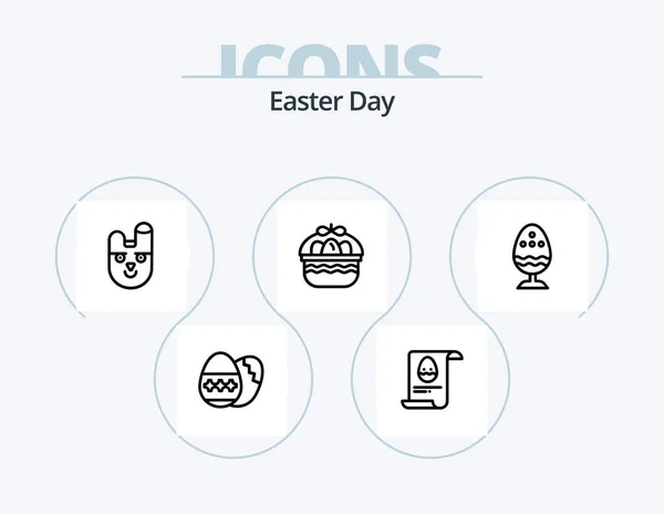 Easter Line Icon Pack Icon Design Easter Egg Happy Easter — Stok Vektör