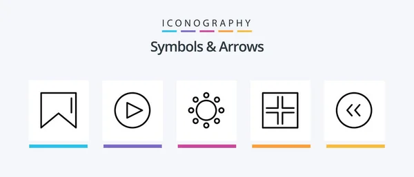 Symbols Arrows Line Icon Pack Including Symbols Sign Arrows Transfer — Vector de stock