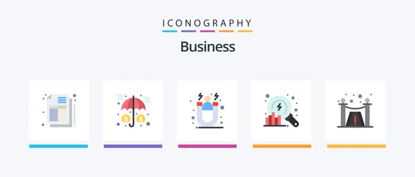 Business Flat Icon Pack Including Premium Search Acquisition Data Analysis — Image vectorielle