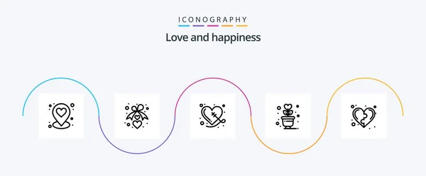 Love Line Icon Pack Including Health Development Heart Romance Love — Stockvektor