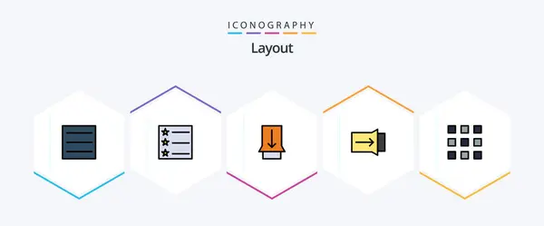 Layout Filledline Icon Pack Including Thumbnails — Archivo Imágenes Vectoriales