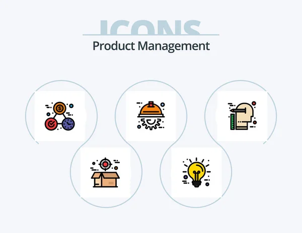 Линия Управления Продуктами Filled Icon Pack Icon Design Коробка Спринт — стоковый вектор