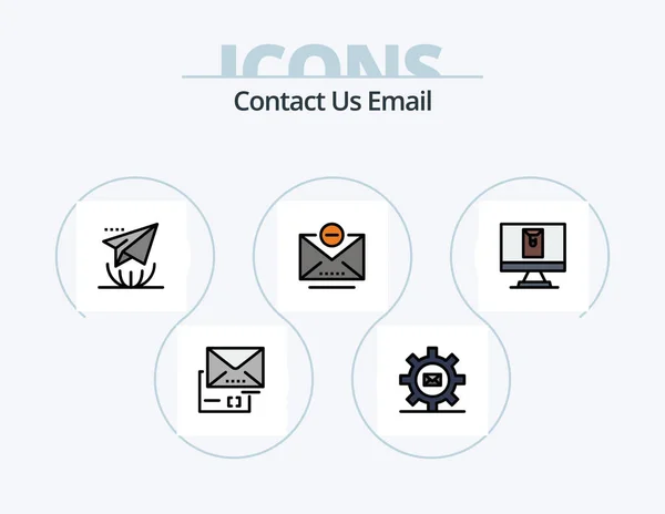 Email Line Filled Icon Pack Icon Design Outbox Send Delete — Stockvector