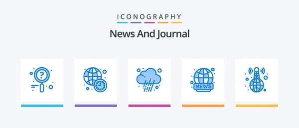 News Blue Icon Pack Including News News Broadcasting Creative Icons — Vector de stock