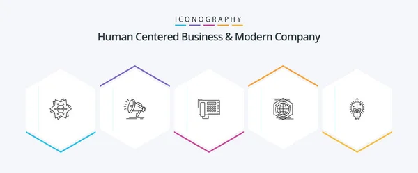 Human Centered Business Modern Company Line Icon Pack Including Success — Stockový vektor