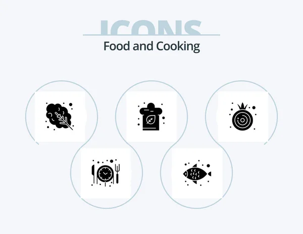 Food Glyph Icon Pack Icon Design Vegetable Food Onion Kitchen — Vector de stock