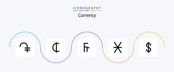 Currency Line Icon Pack Including Coin Denarius Money Finance — Stok Vektör