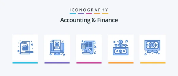 Accounting Finance Blue Icon Pack Including Business Finance Profile Development — 스톡 벡터