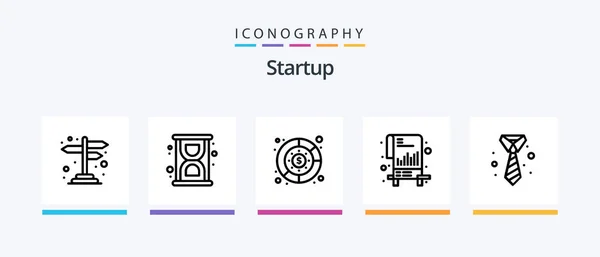 Startup Line Icon Pack Including Question Help Cup Cross Road — Stock vektor