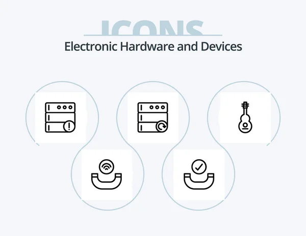 Devices Line Icon Pack Icon Design Handset Smartphone Database Rotate — Wektor stockowy