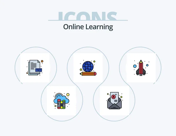 Online Learning Line Filled Icon Pack Icon Design Answers Search — Wektor stockowy