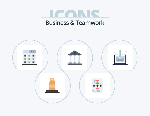 Бізнес Командна Робота Плоский Іконок Пакет Іконок Дизайн Фінанси Бізнес — стоковий вектор