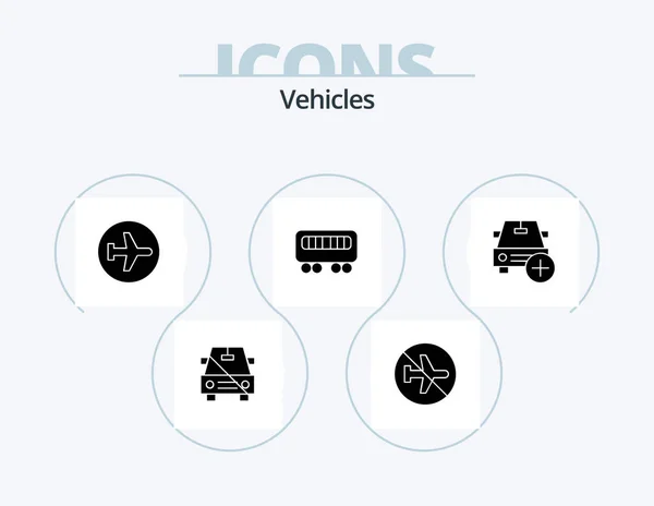 Vehicles Glyph Icon Pack Icon Design Train Passenger Sign Airport — Stok Vektör