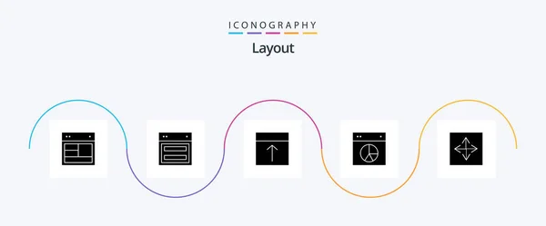 Layout Glyph Icon Pack Including Arrow Angular Layout Layout — Vector de stock