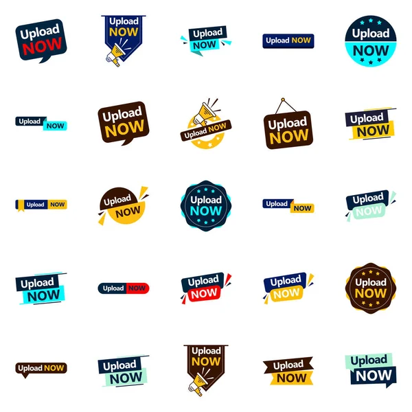 Upload Now Vector Pack Professional Vector Banners Your Marketing Needs — Stockvector