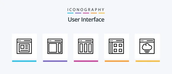 User Interface Line Icon Pack Including Modal Communication User Map — Stok Vektör