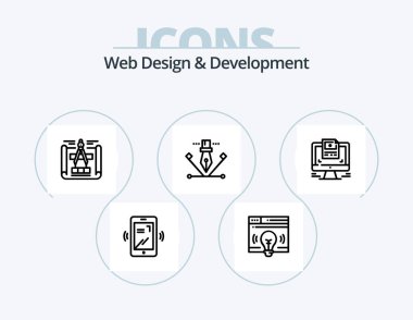 Web Design And Development Line Icon Pack 5 Icon Design. web. internet. design. browser. engineering design