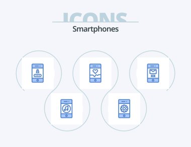 Smartphones Blue Icon Pack 5 Icon Design. sport. running. settings. analysis. password