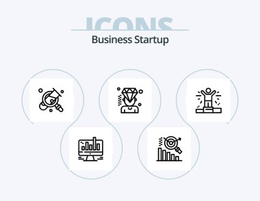 Business Startup Line Icon Pack 5 Icon Design. plant. business. business. membership. man