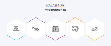 Modern Business 25 Line icon pack including event. business. business. calendar. money