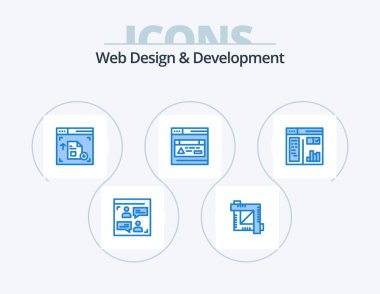 Web Design And Development Blue Icon Pack 5 Icon Design. . . interface. web. graphic
