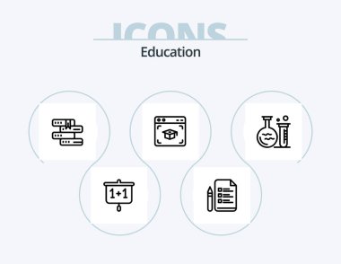 Education Line Icon Pack 5 Icon Design. education. online. books. education. computer