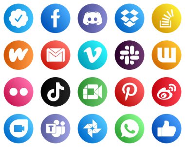 Complete Social Media Icon Pack 20 icons such as mail. gmail. dropbox. literature and overflow icons. High quality and minimalist